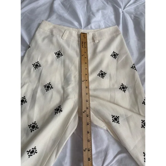 Commense Patterned Cropped Pants Bohemian Style Wide Leg Trousers size S - Picture 8 of 10